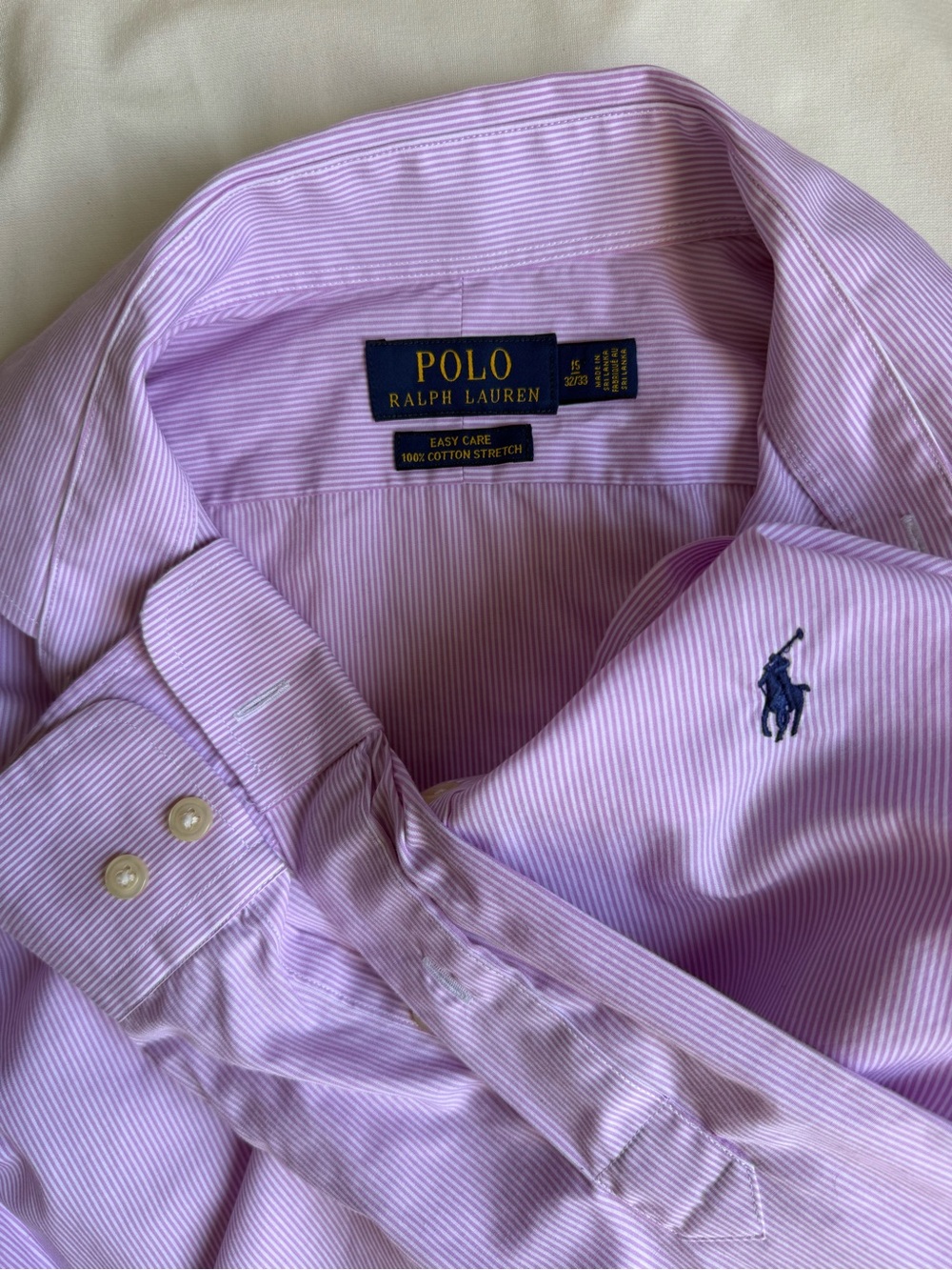 Polo Ralph Lauren Men’s Lavender Striped Dress Shirt